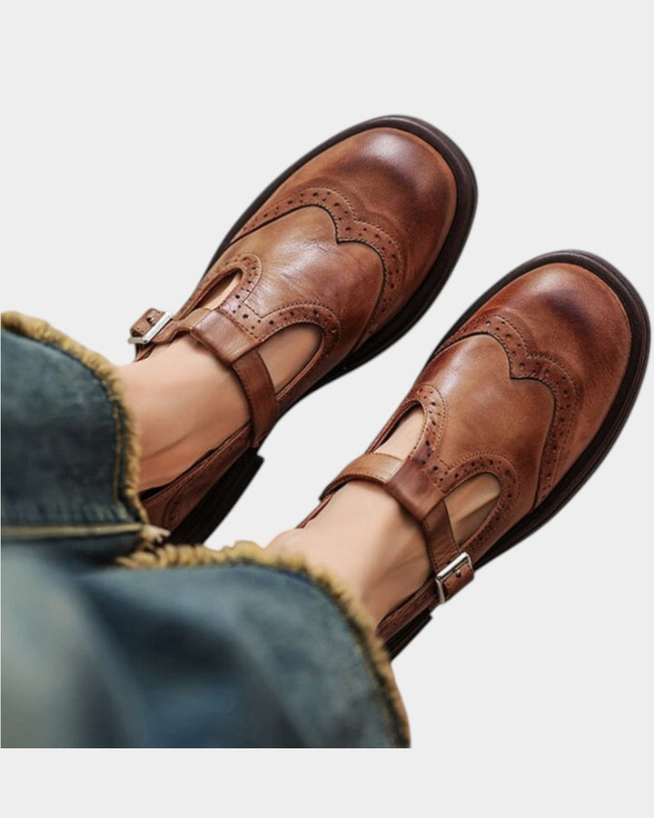 Velda | Elegantes mary janes de cuero