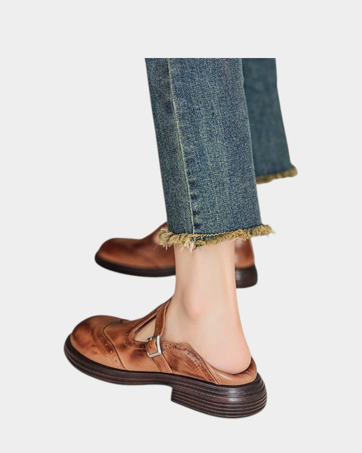 Velda | Elegantes mary janes de cuero