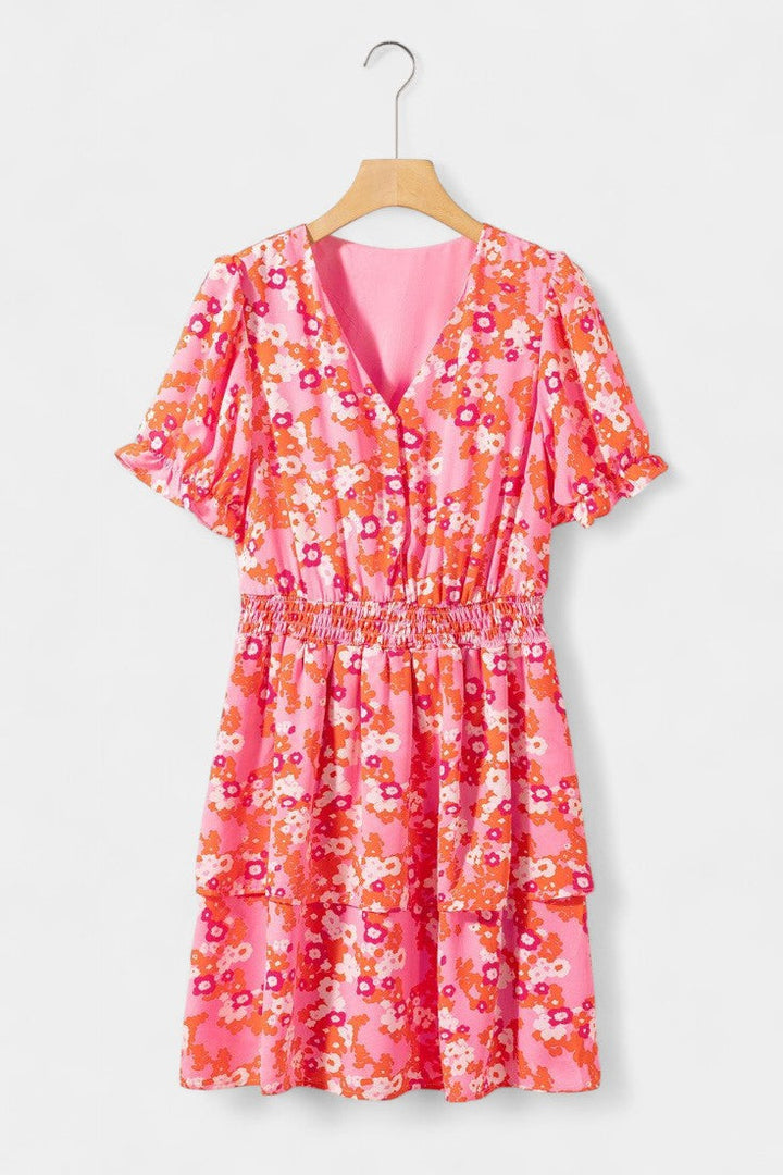 Kimberly | Vestido Floral con Volantes con Escote en V