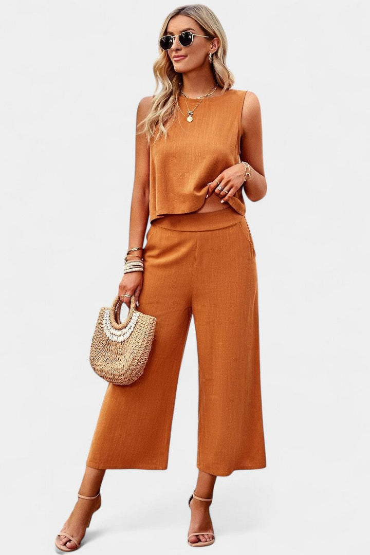 Lavinia | Conjunto de Top y Shorts Fluidos Boho