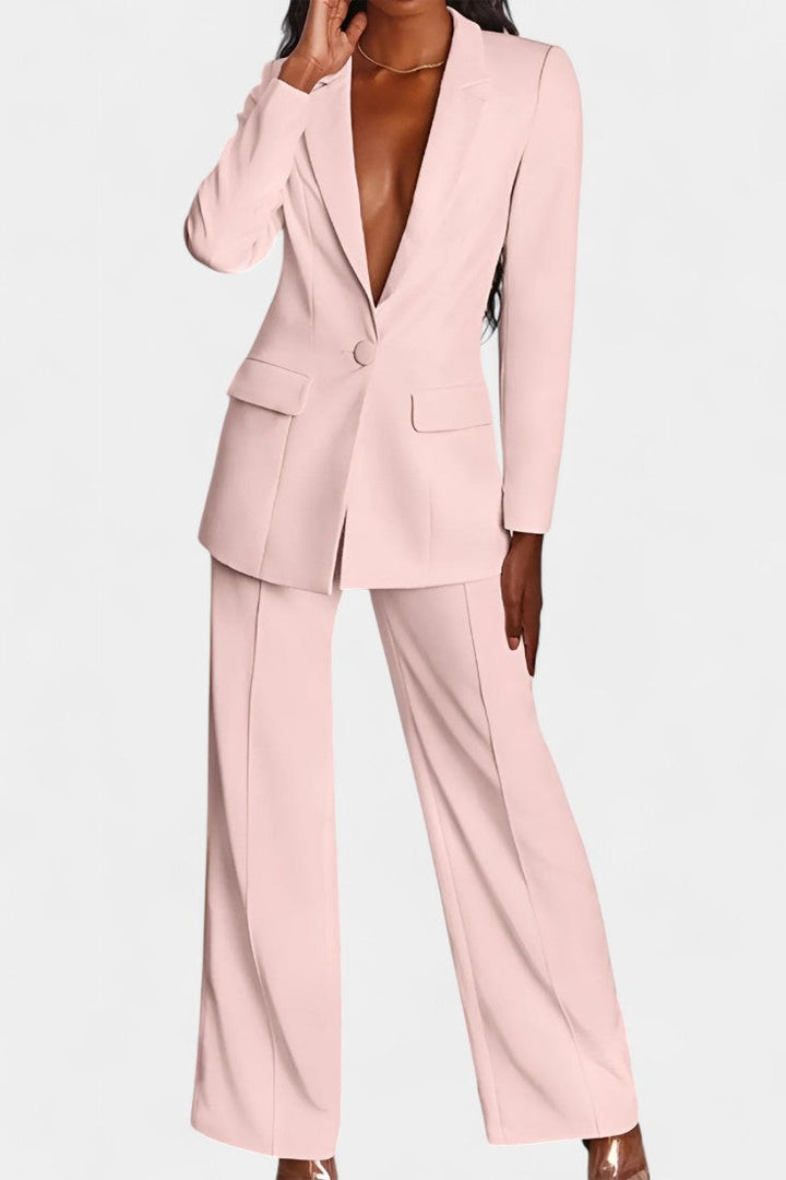 Marnie | Conjunto de Blazer a Medida y Pantalones de Pierna Ancha