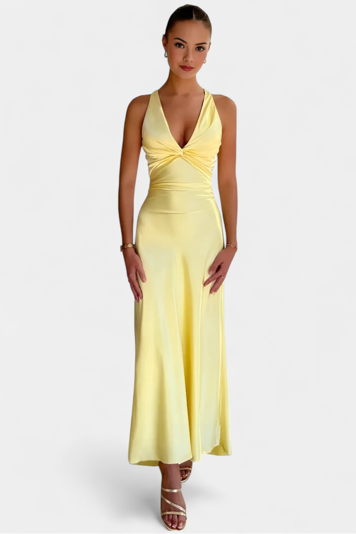 Dolores | Vestido con Cintura Torcida y Escote en V