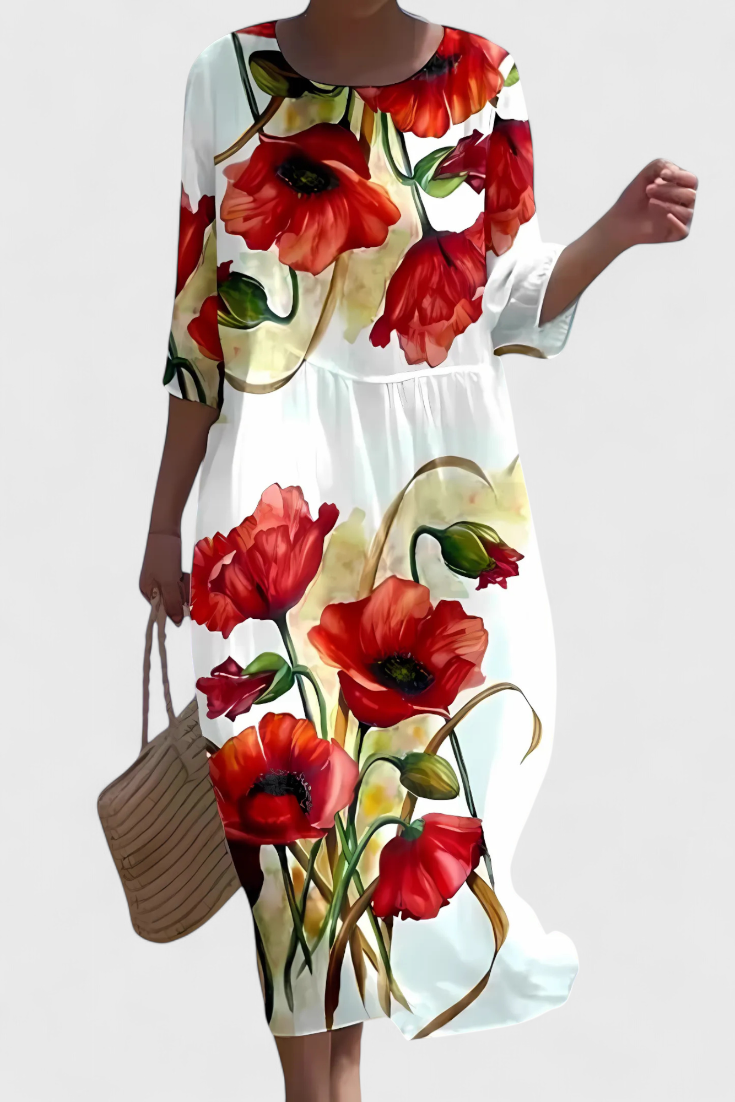 Karolina | Vestido Floral Que Favorece la Figura