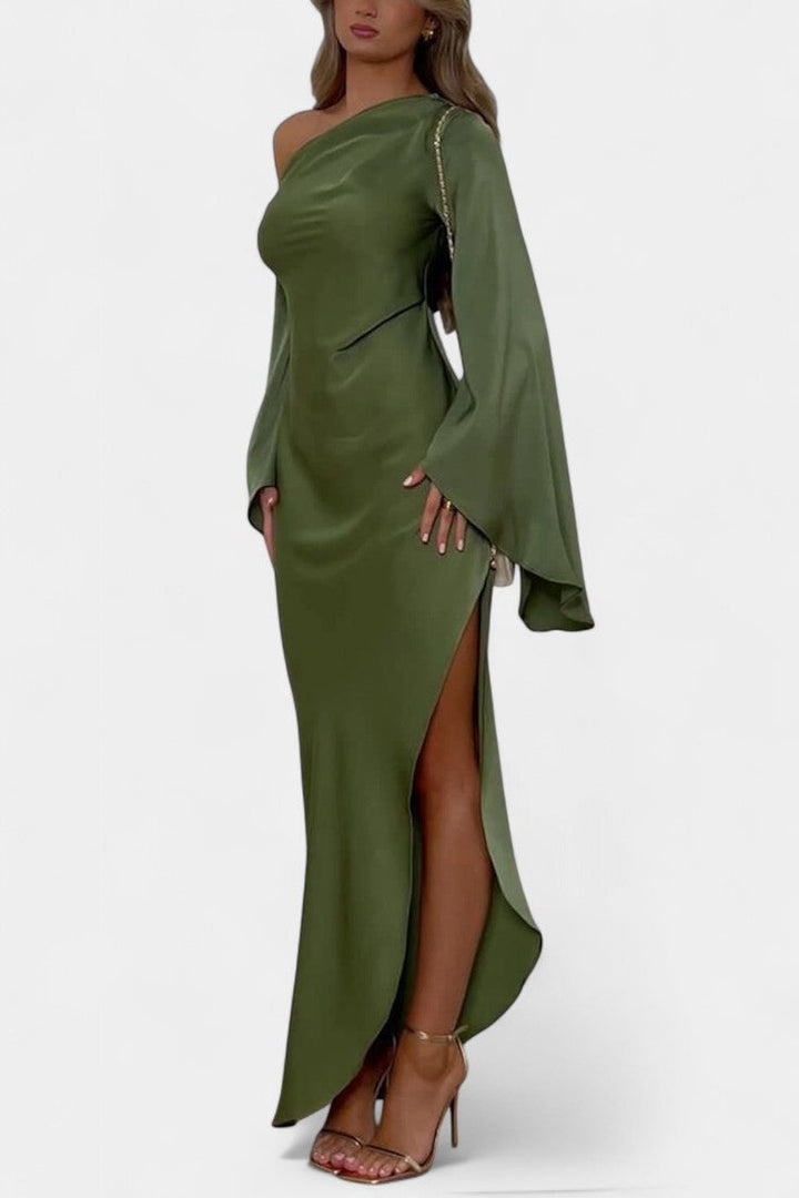 Keisha | Vestido Maxi Asimétrico de Un Hombro