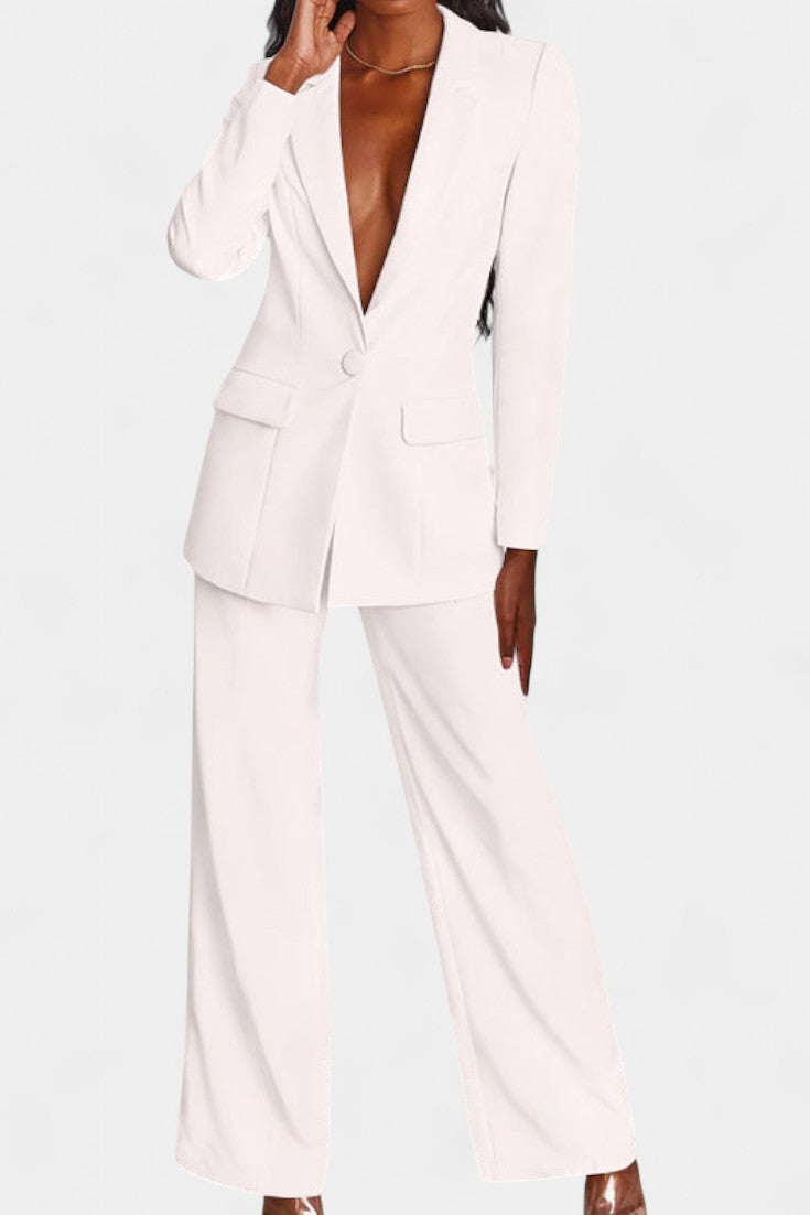 Marnie | Conjunto de Blazer a Medida y Pantalones de Pierna Ancha