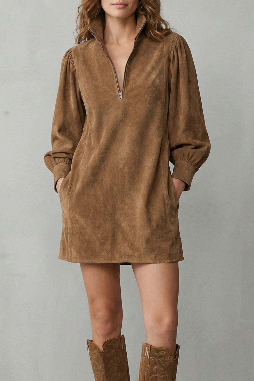 Valmira | Encanto vintage efecto ante – Minivestido