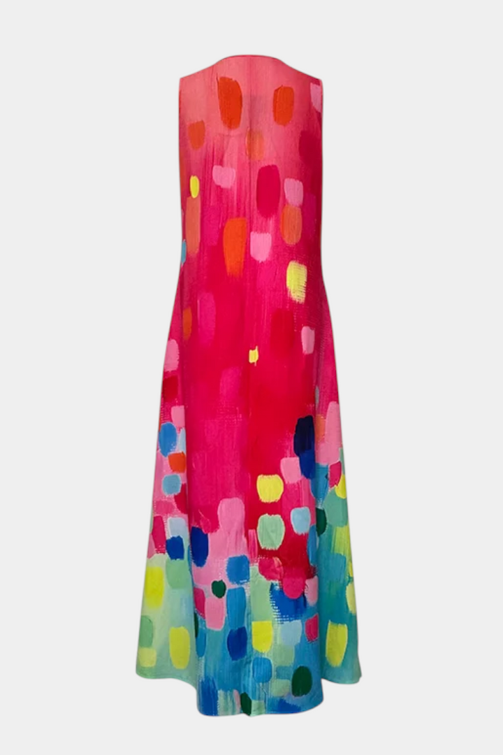 Enna | Vestido Colorido Sin Mangas con Escote en V