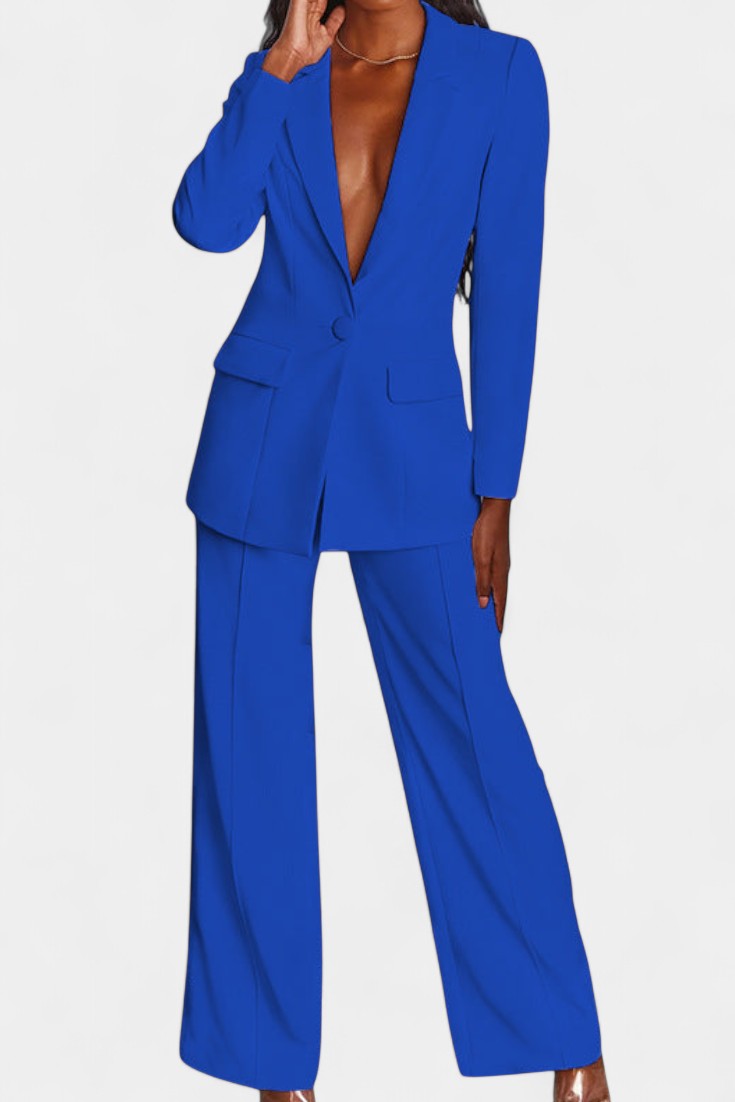 Marnie | Conjunto de Blazer a Medida y Pantalones de Pierna Ancha