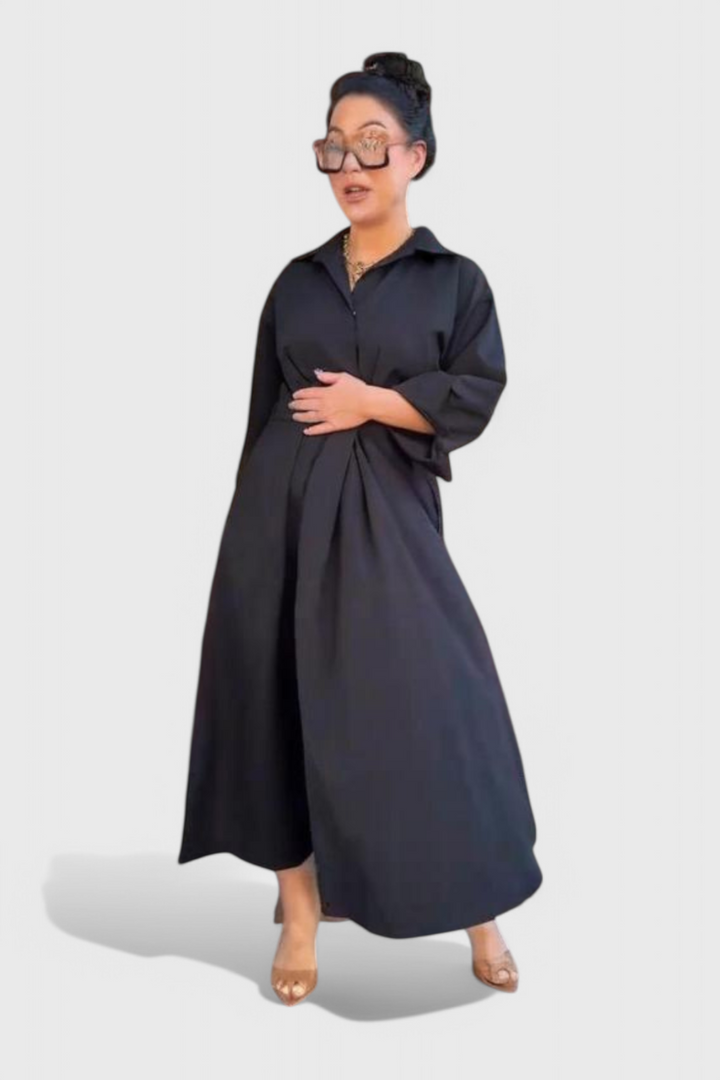 Celina | Vestido Largo Maxi con Solapa
