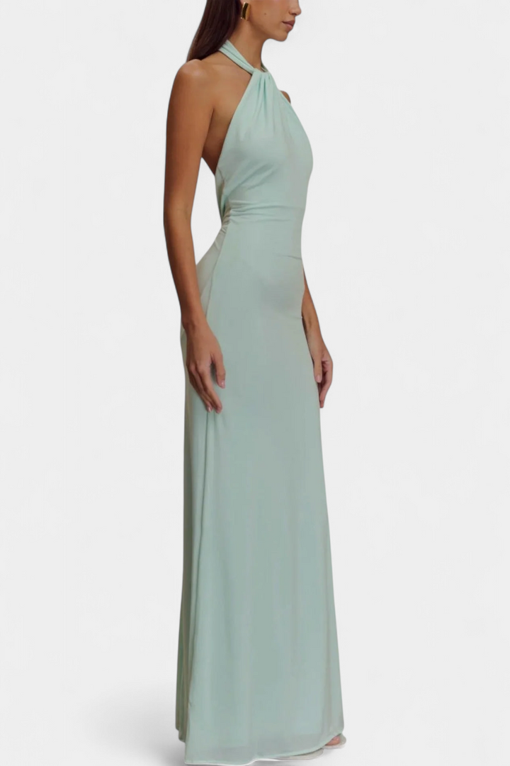 Trinity | Vestido Halter Ajustado con Espalda Fruncida