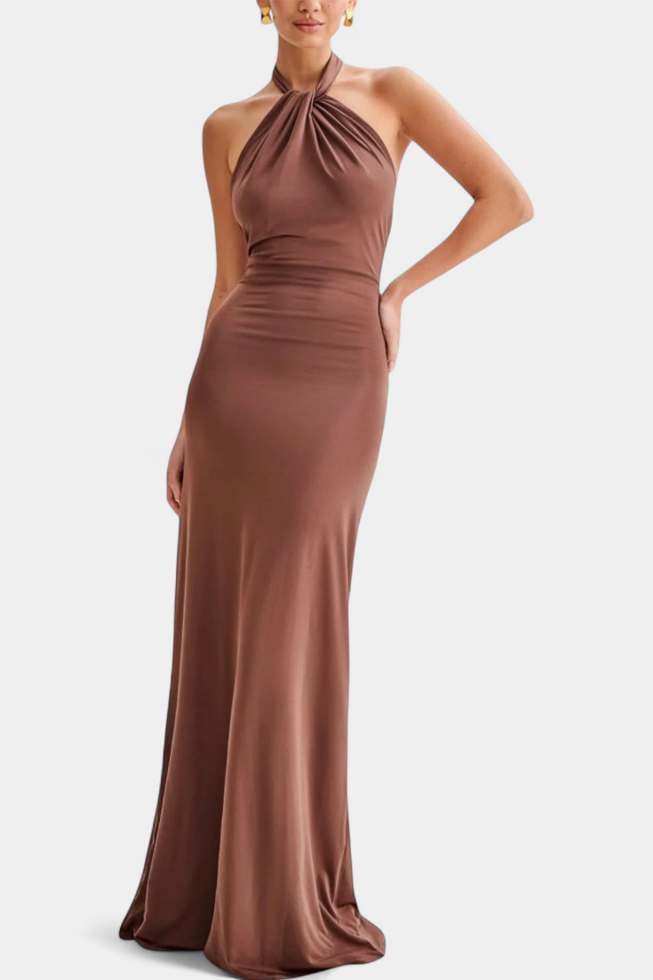 Trinity | Vestido Halter Ajustado con Espalda Fruncida
