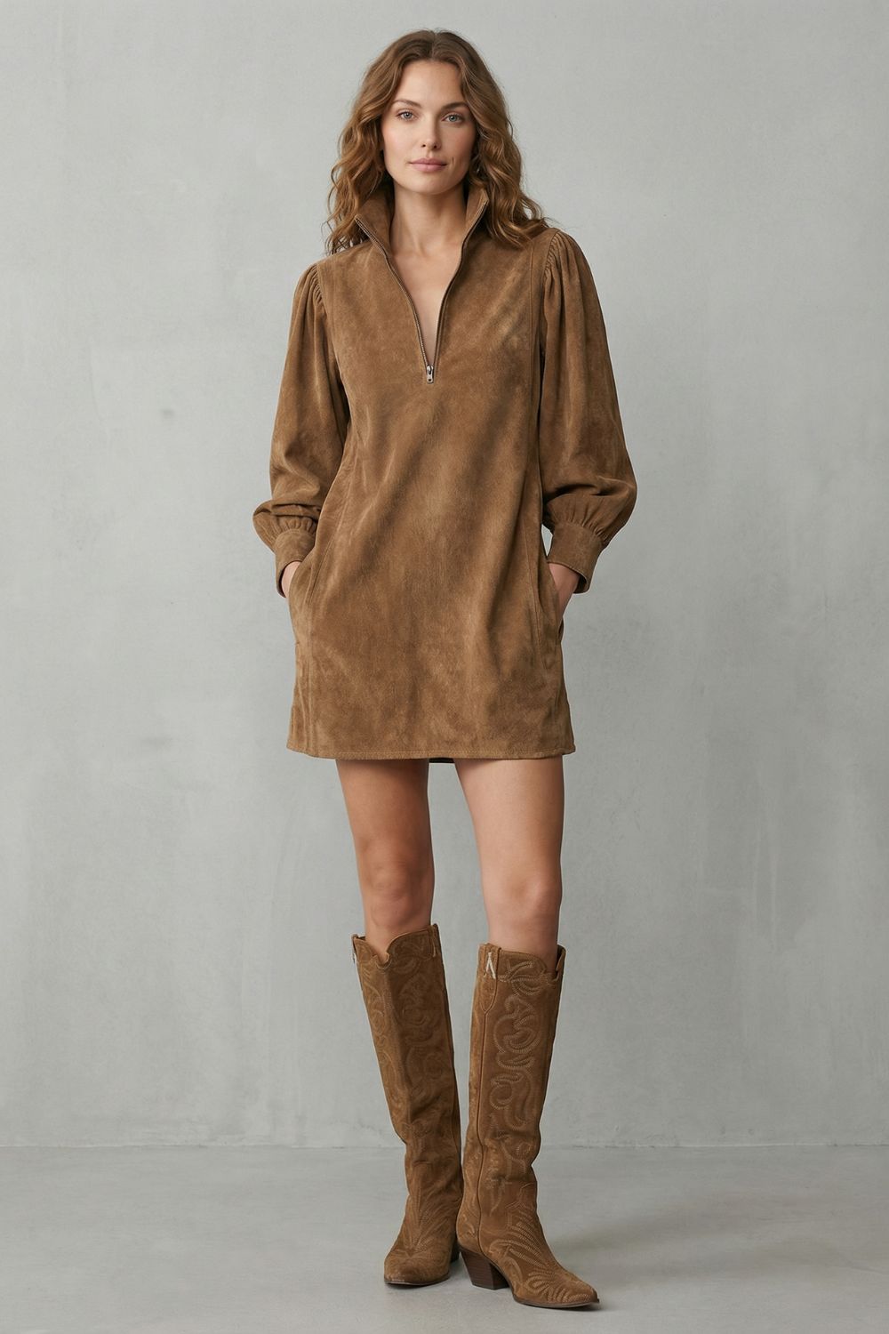 Valmira | Encanto vintage efecto ante – Minivestido