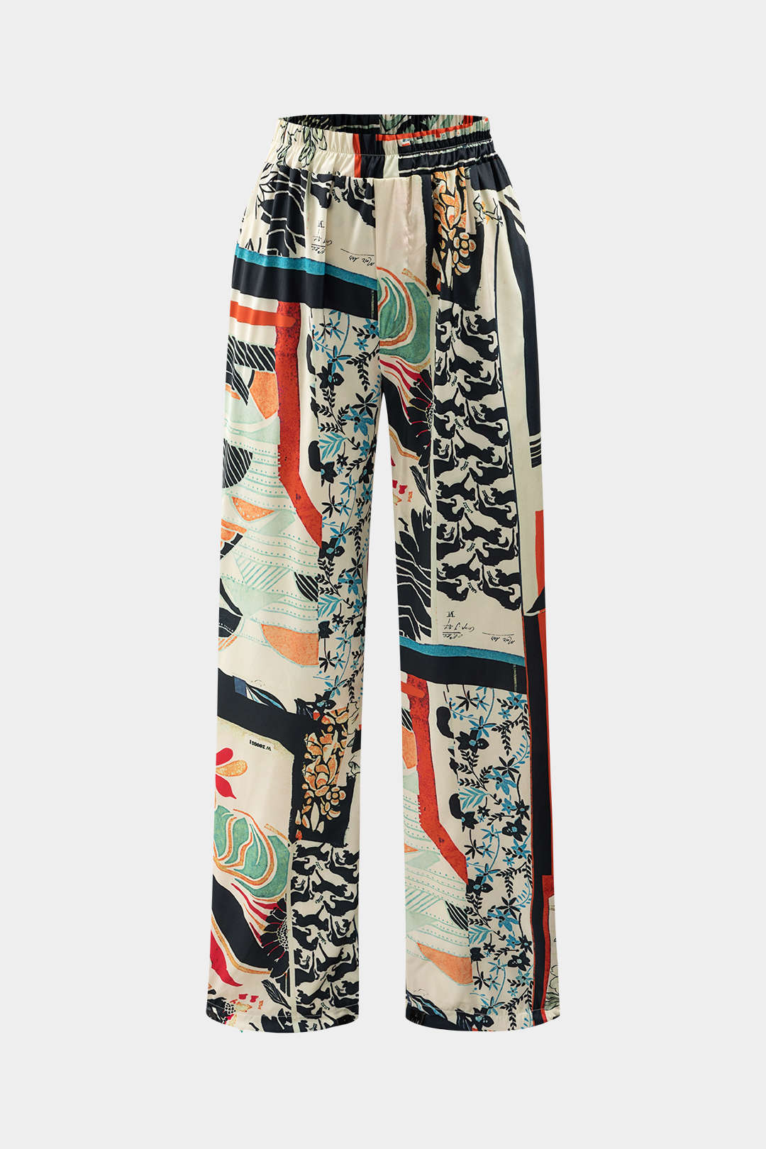 Arce | Pantalones Rectos de Cintura Alta con Estampado Floral