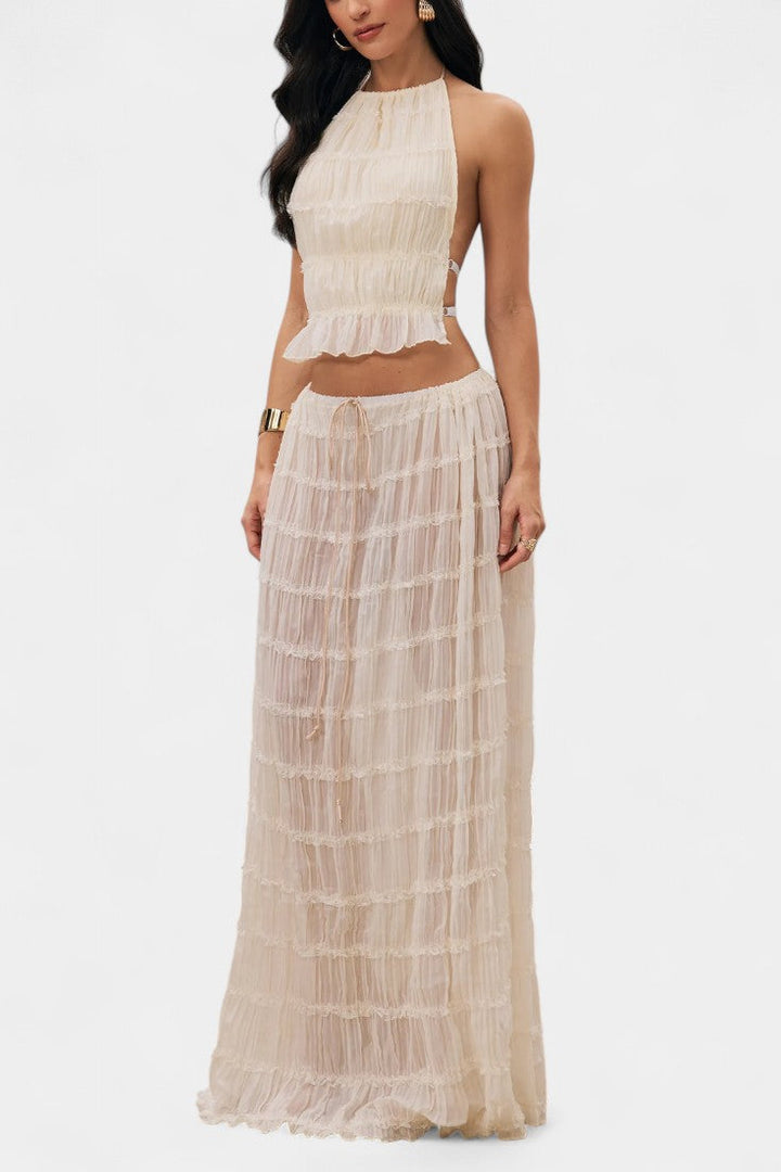 Eugenie | Conjunto a Juego con Top Plisado y Falda