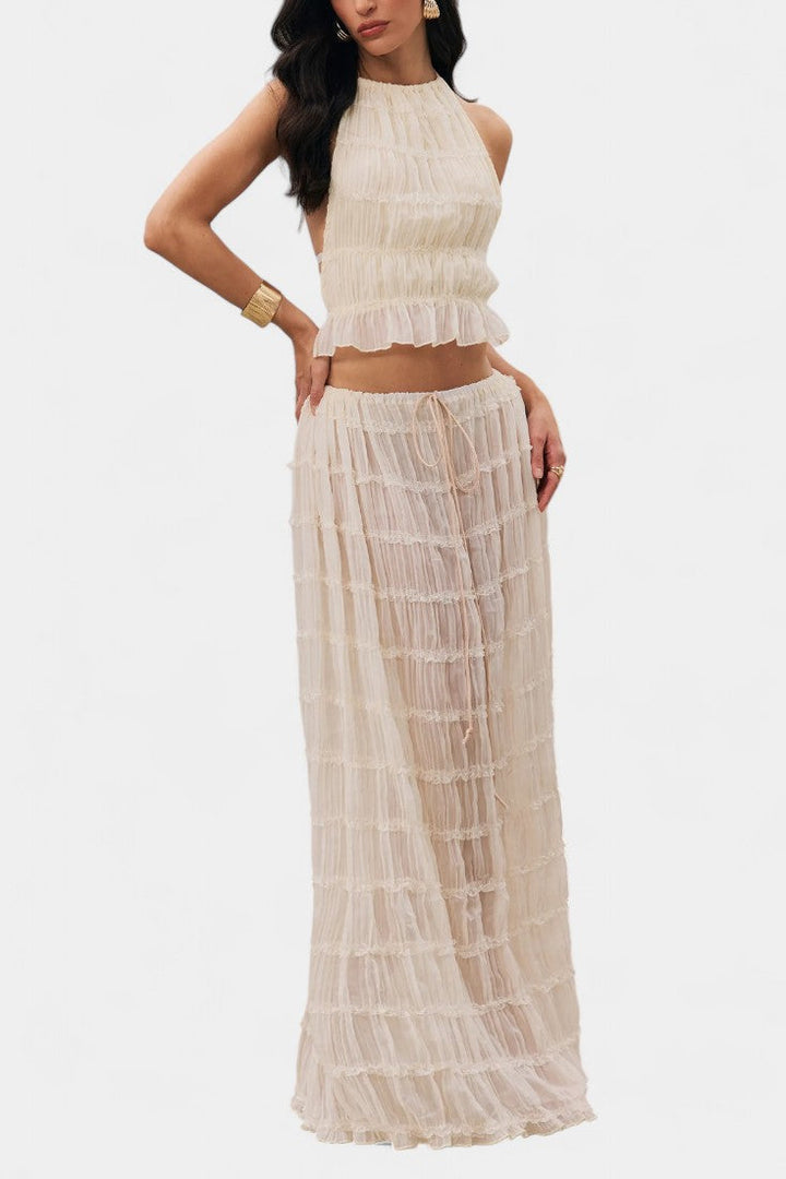 Eugenie | Conjunto a Juego con Top Plisado y Falda