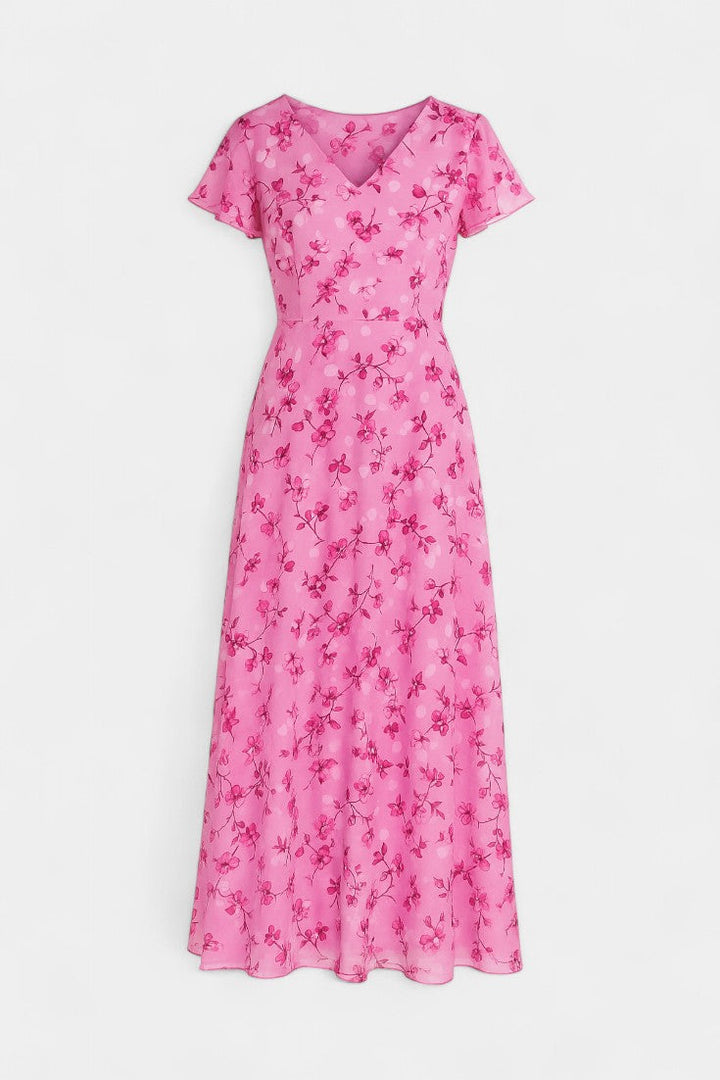 Amara | Vestido Maxi Floral con Escote en V
