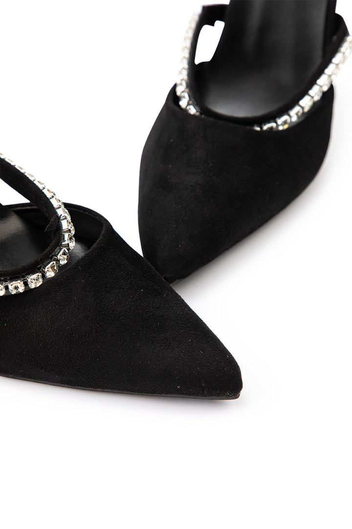 Liz | Sandalias de tacón alto con punta afilada adornadas con strass
