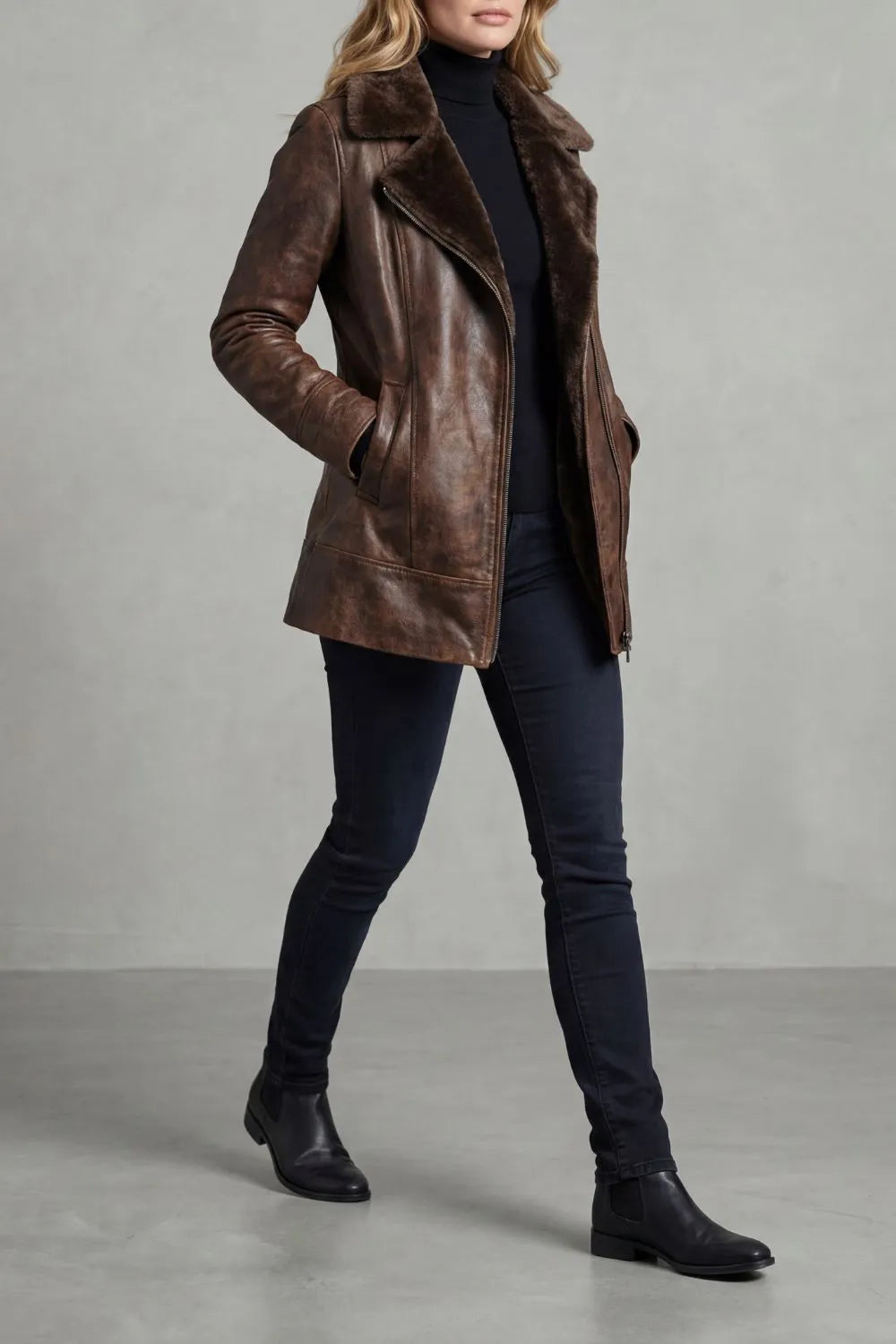 Ravella | Chaqueta con cuello de borreguito – Shearling refinado