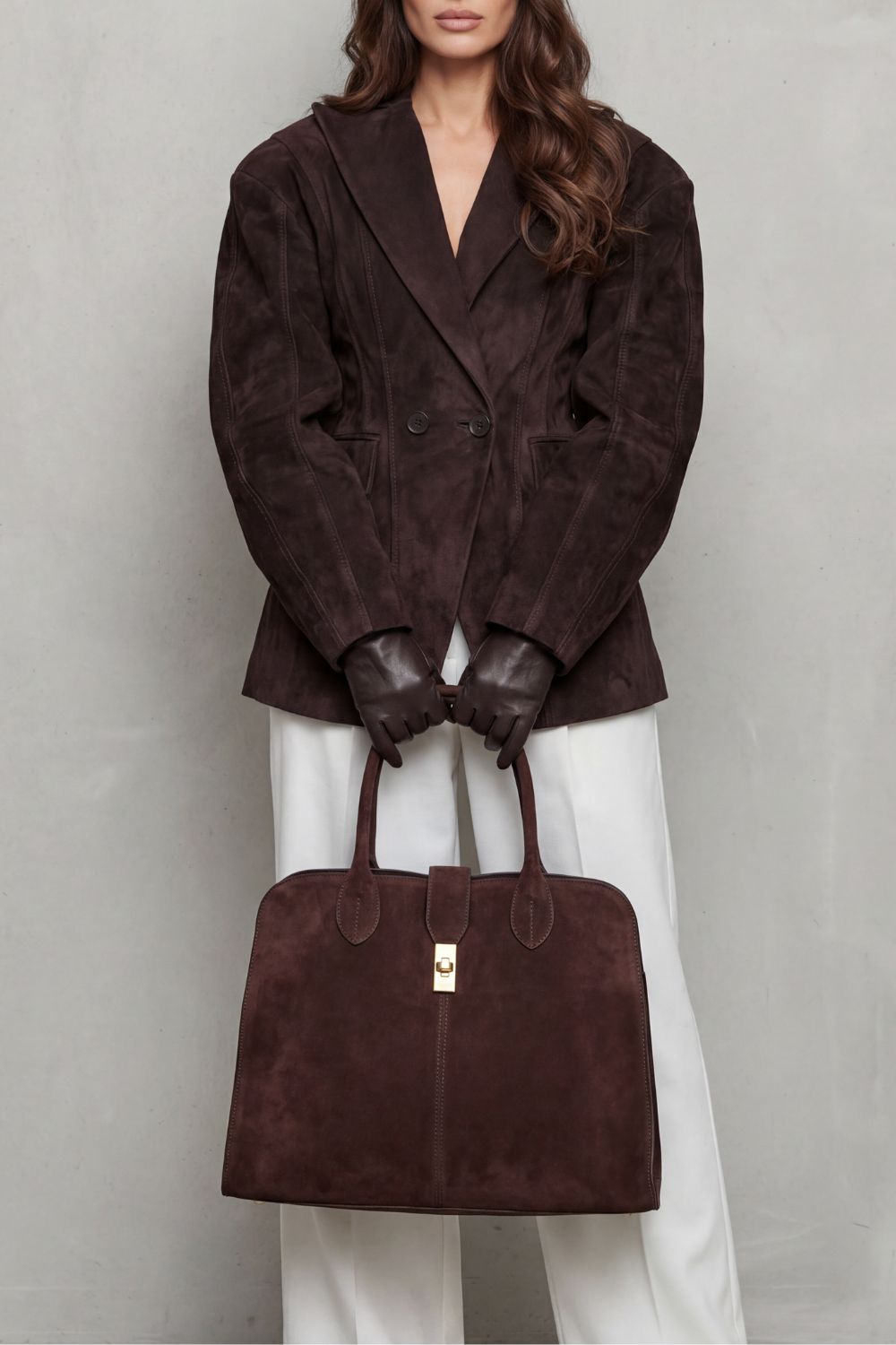 Savrielle | Silueta esculpida – Chaqueta efecto ante