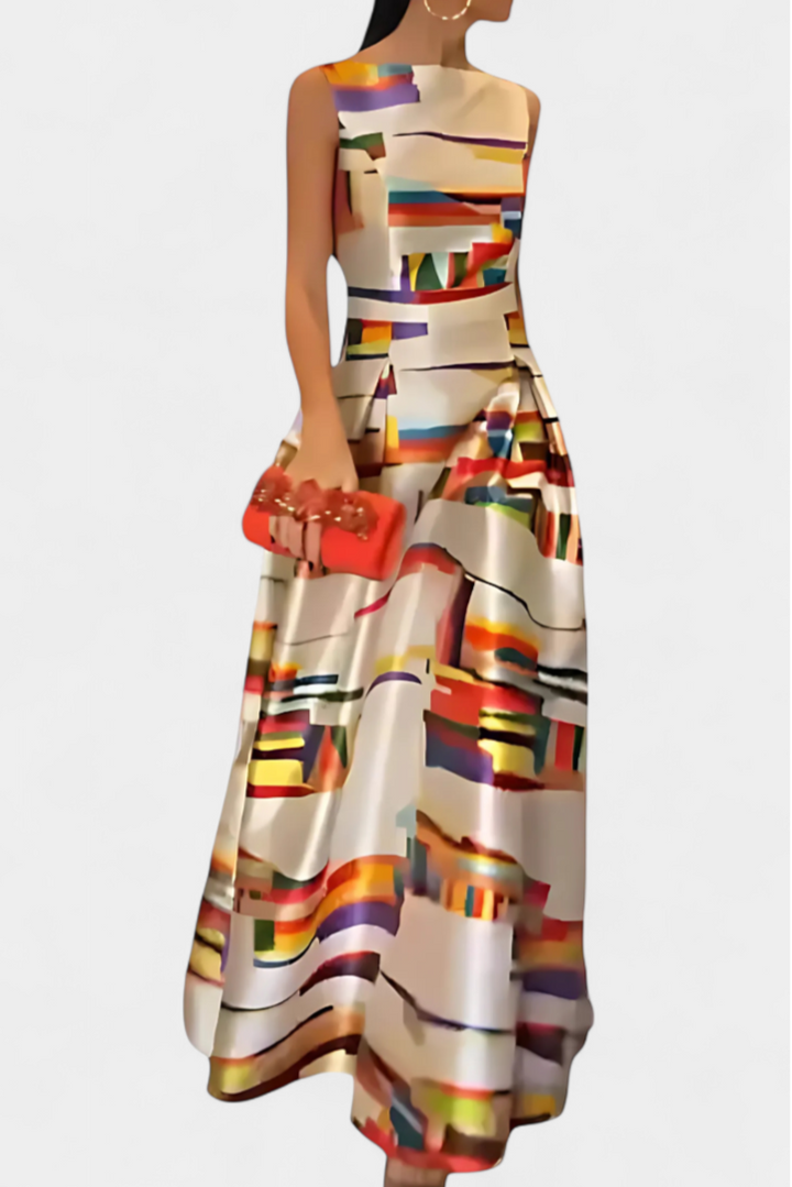Zara | Vestido con Espalda Descubierta y Estampado Artístico
