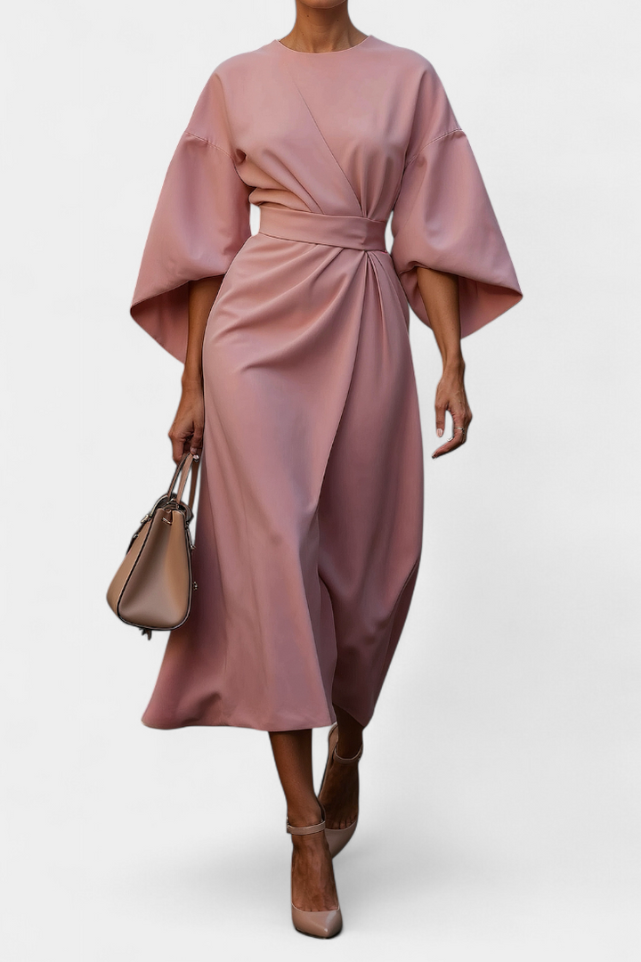 Micaela | Vestido Midi de Manga Lantern