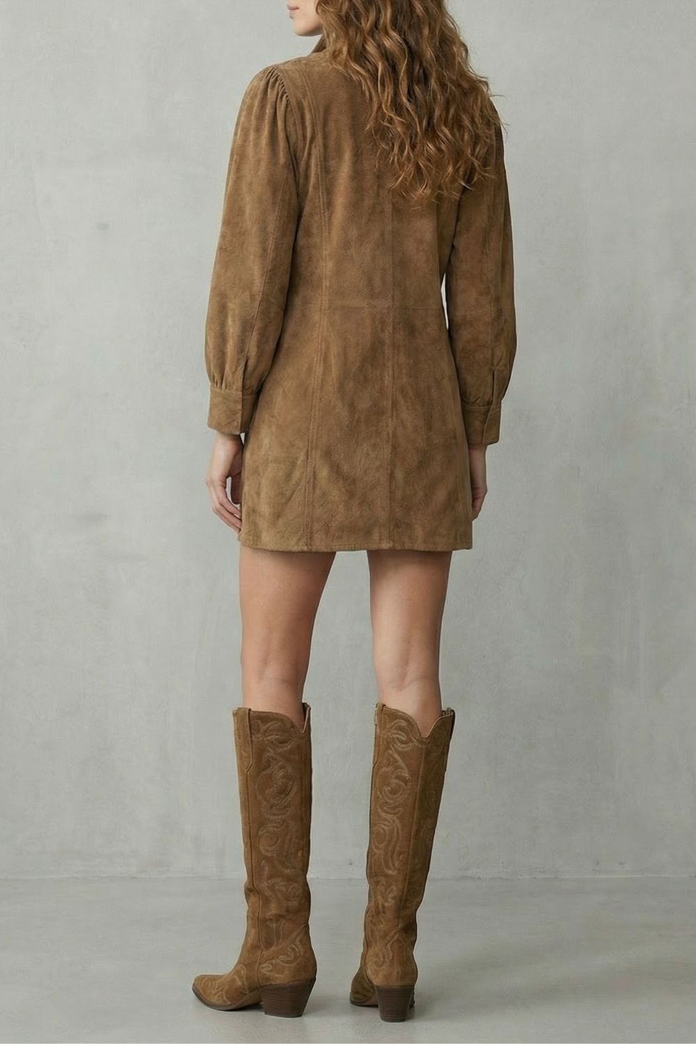 Valmira | Encanto vintage efecto ante – Minivestido