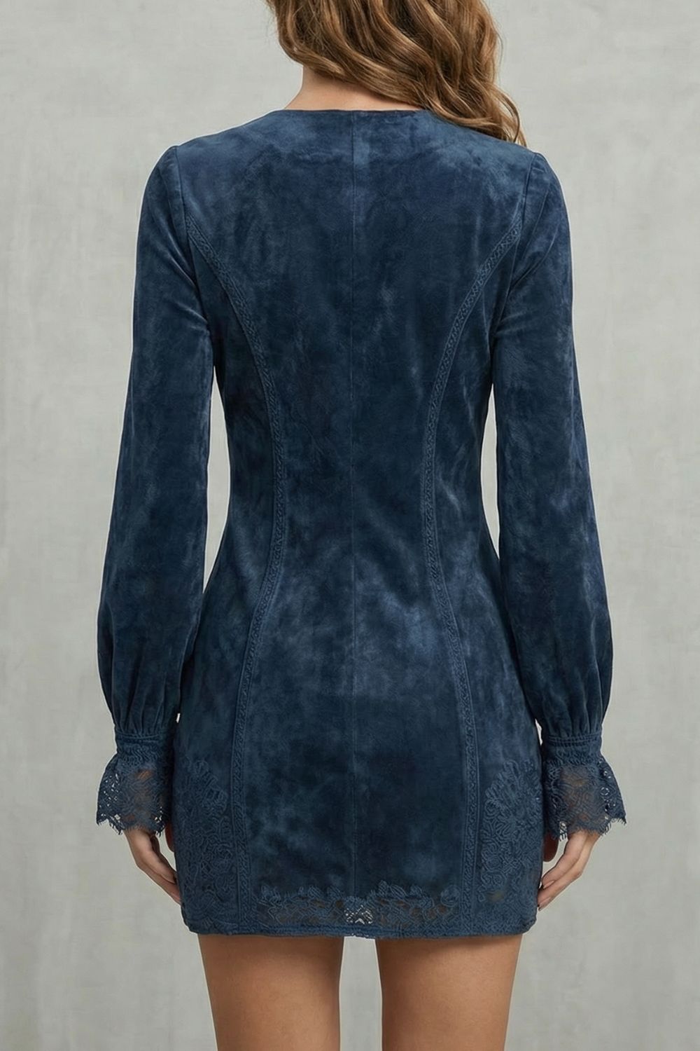 Avenelle | Detalle bordado – Minivestido con cremallera frontal