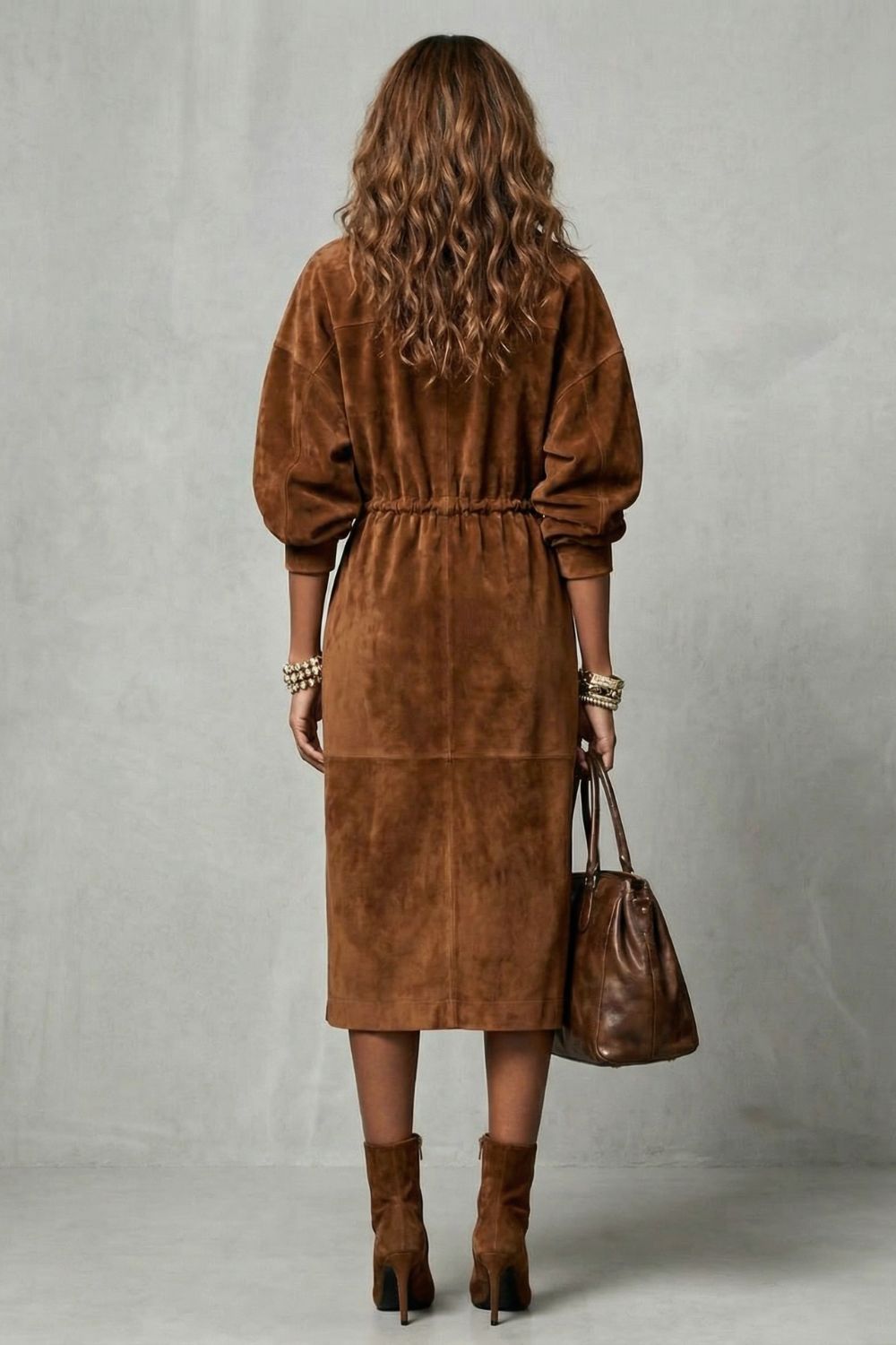 Zanetta | Cintura ajustable con cordón – Vestido midi con cremallera