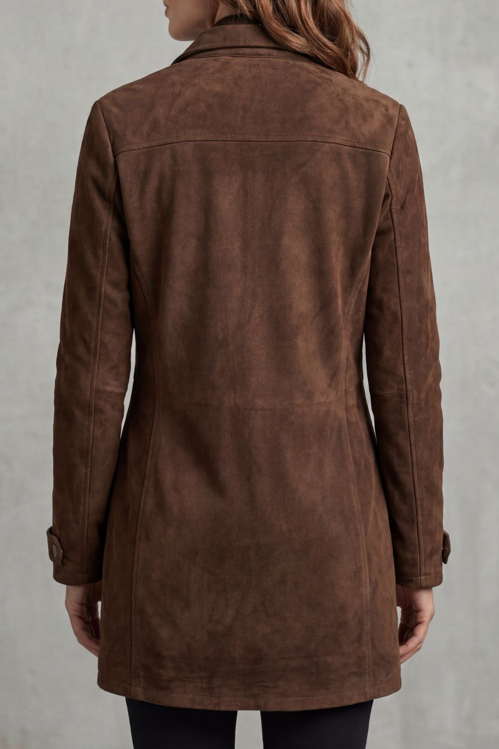 Bellavue | Acabado sastre efecto ante – Abrigo largo