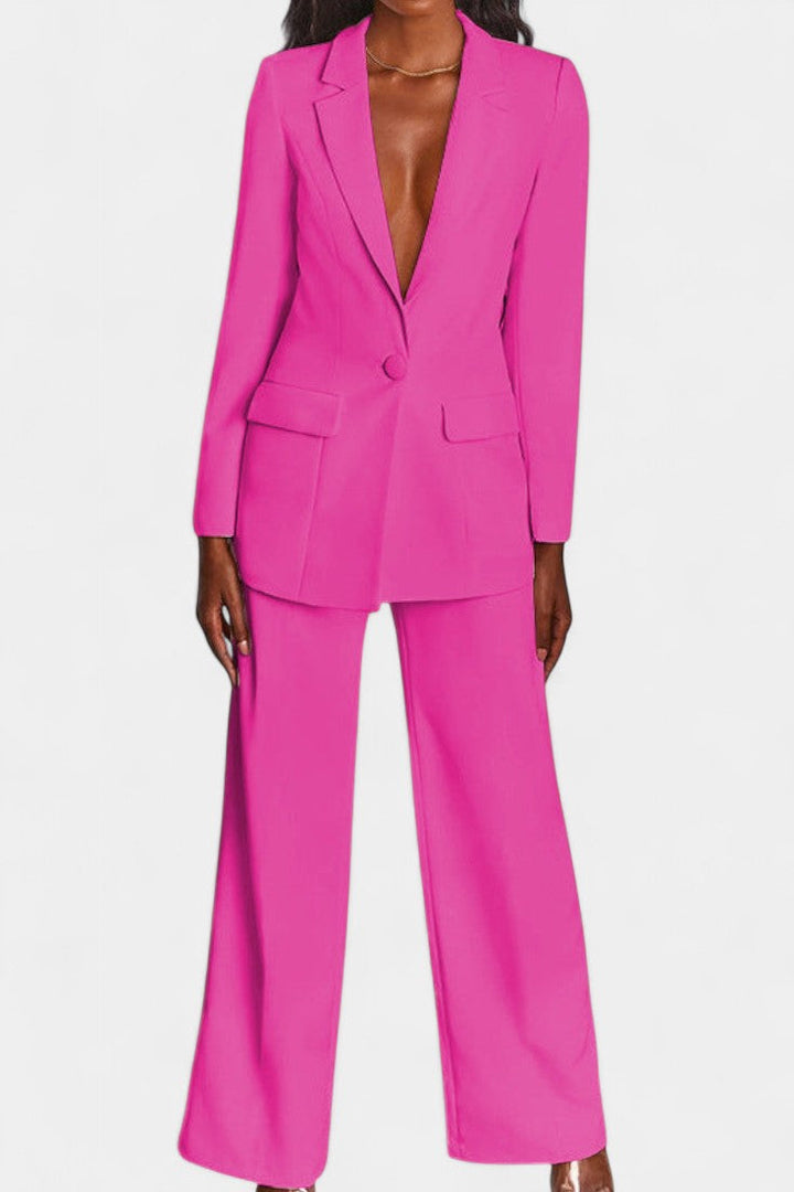 Marnie | Conjunto de Blazer a Medida y Pantalones de Pierna Ancha