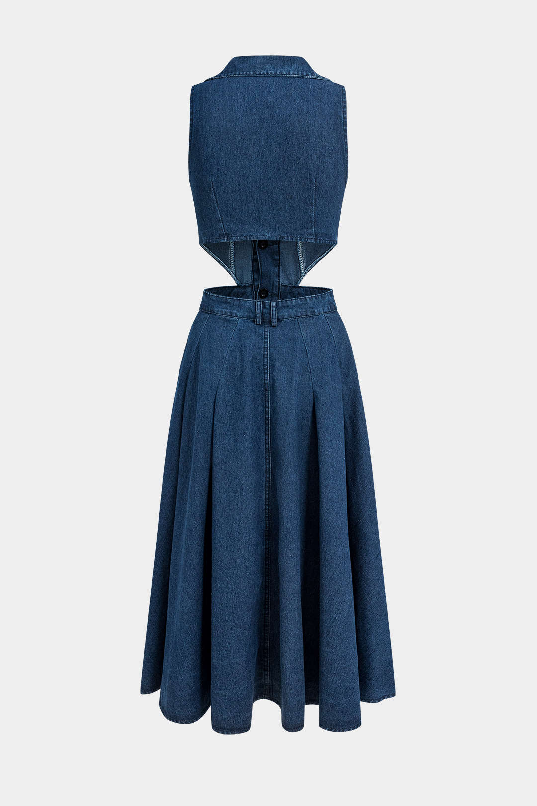 Alia | Vestido de mezclilla sin mangas con corte