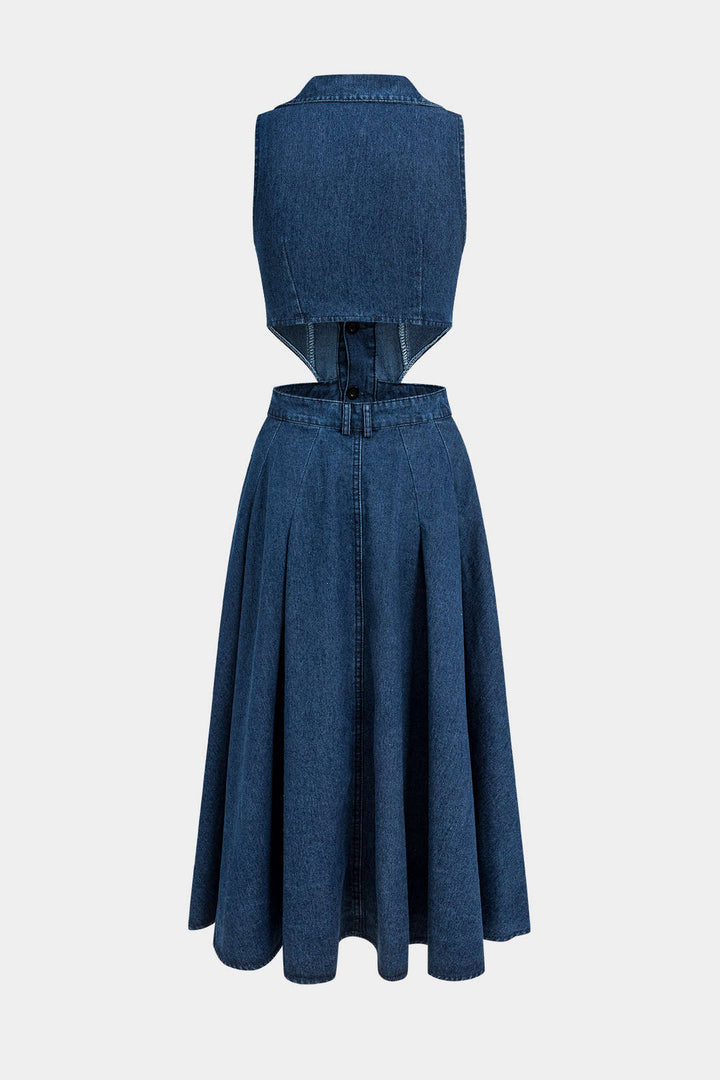 Alia | Vestido de mezclilla sin mangas con corte