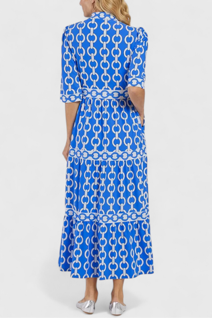 Casilda | Vestido Midi con Estampado de Cadenas