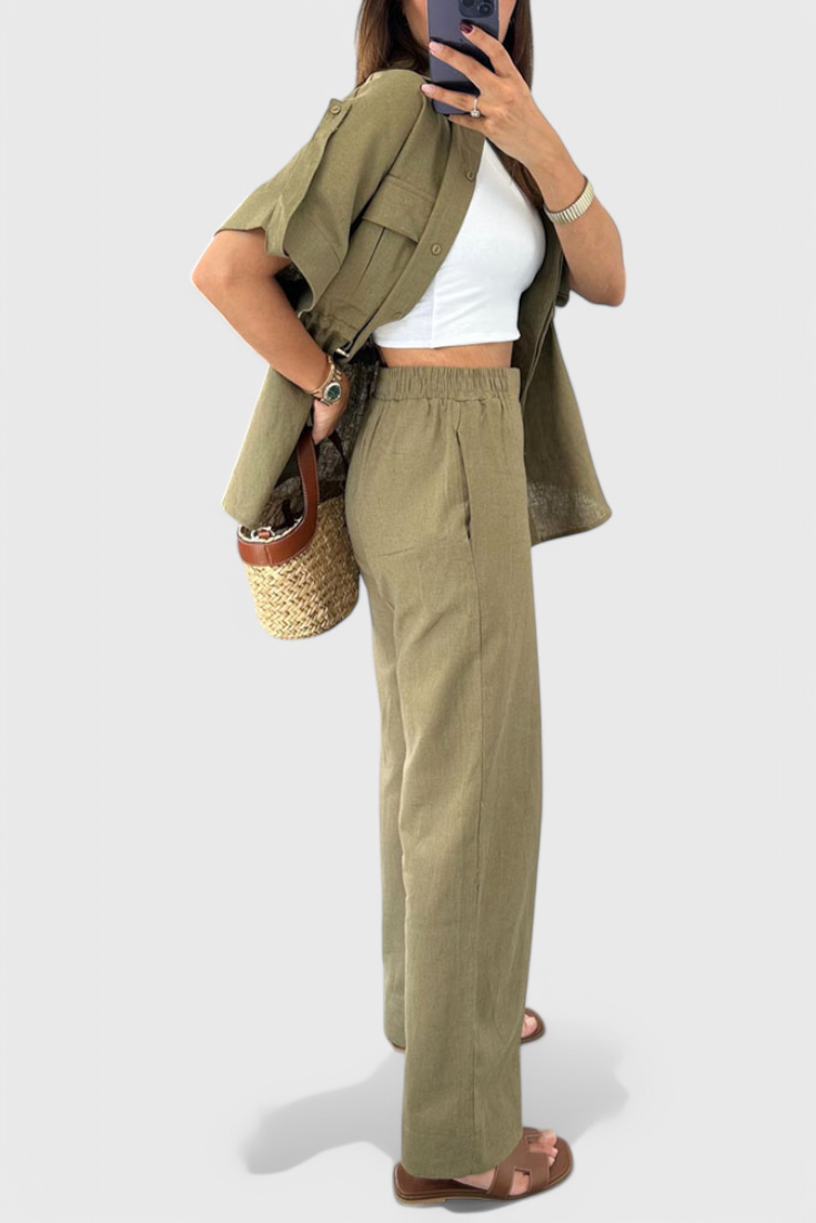 Lani | Conjunto de Camisa y Pantalones de Dos Piezas Relaxed