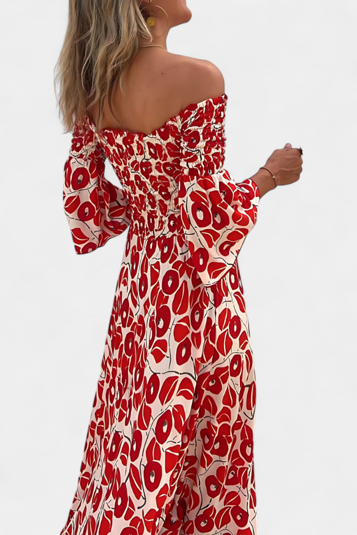 Mar | Vestido Floral con Hombros Descubiertos