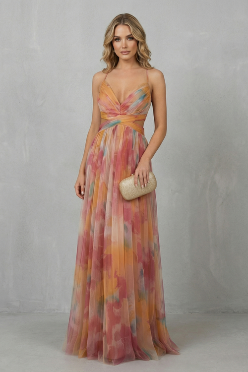 Aurellia | Vestido largo sin mangas – Romance en acuarela