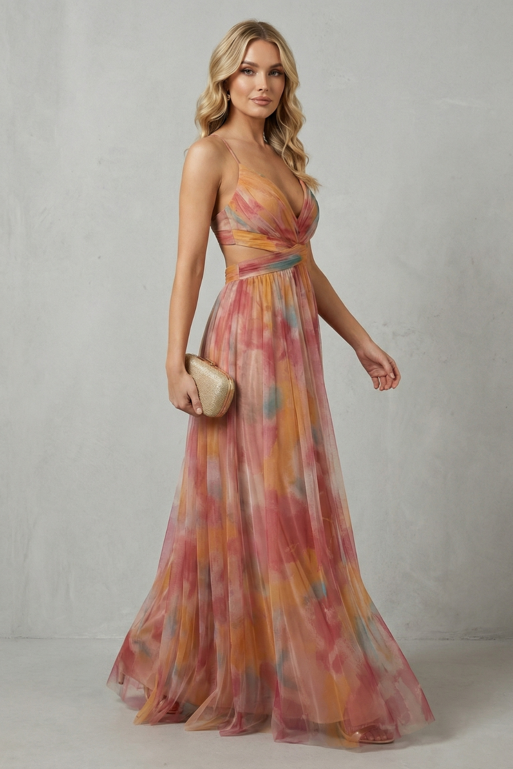Aurellia | Vestido largo sin mangas – Romance en acuarela