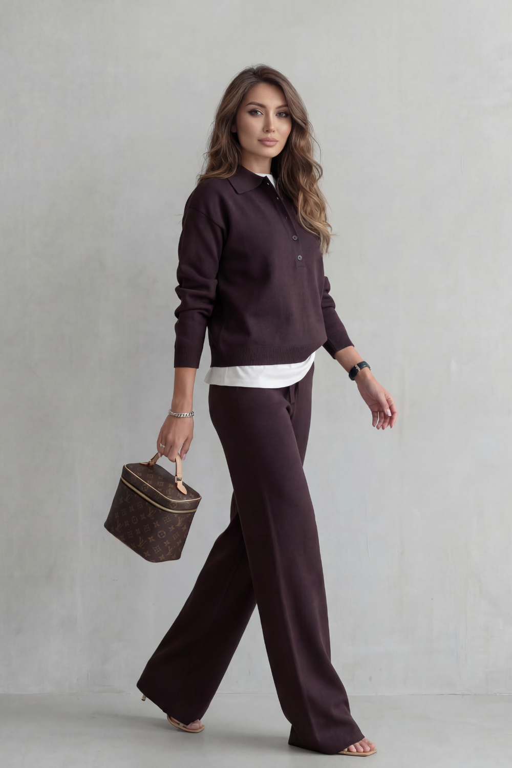 Averane | Conjunto de punto con cuello abotonado – Edición elegancia relajada