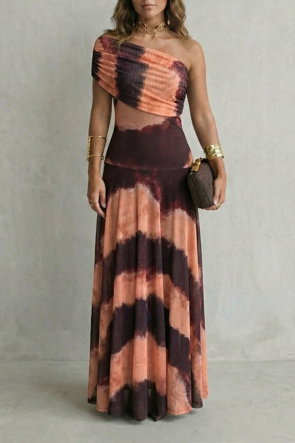 Bellamare | Vestido largo asimétrico de un hombro – Elegancia drapeada