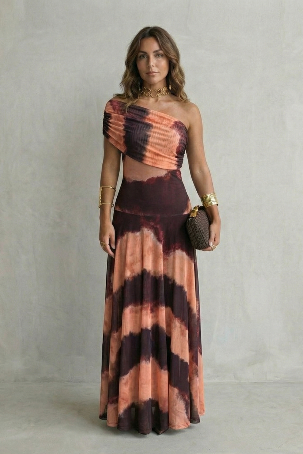 Bellamare | Vestido largo asimétrico de un hombro – Elegancia drapeada