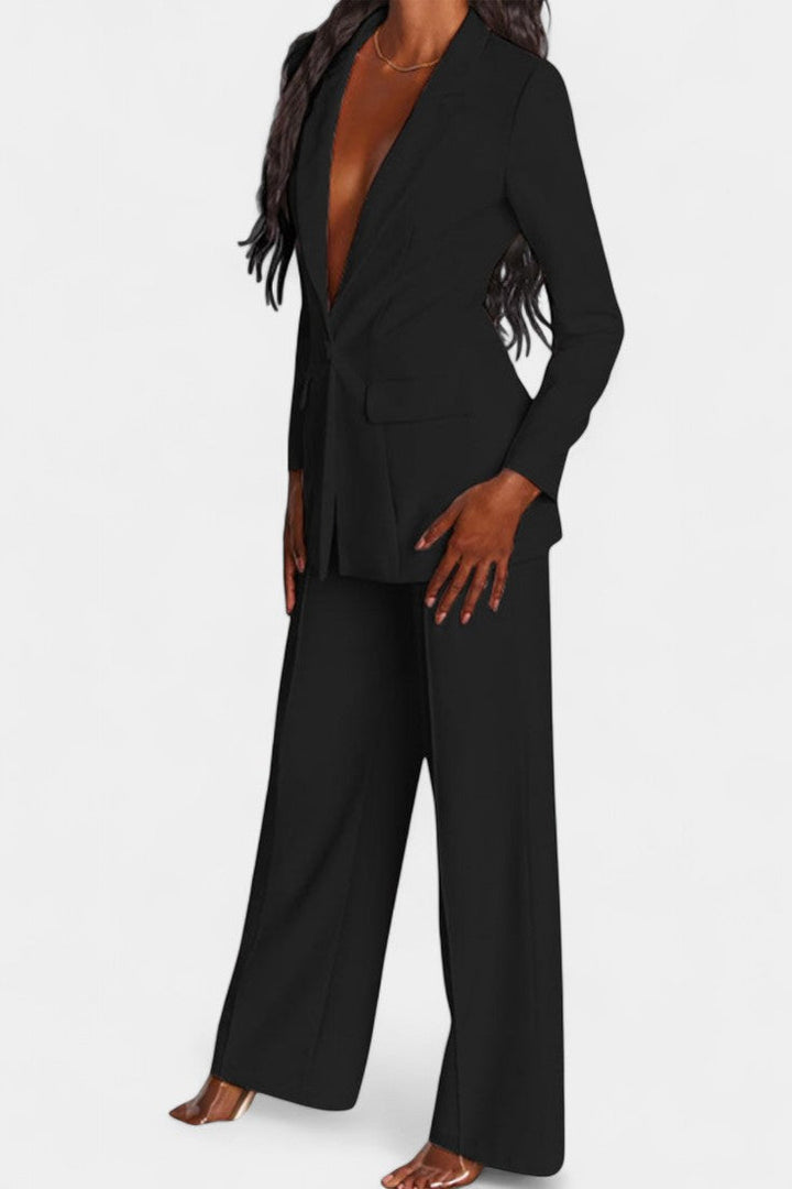 Marnie | Conjunto de Blazer a Medida y Pantalones de Pierna Ancha