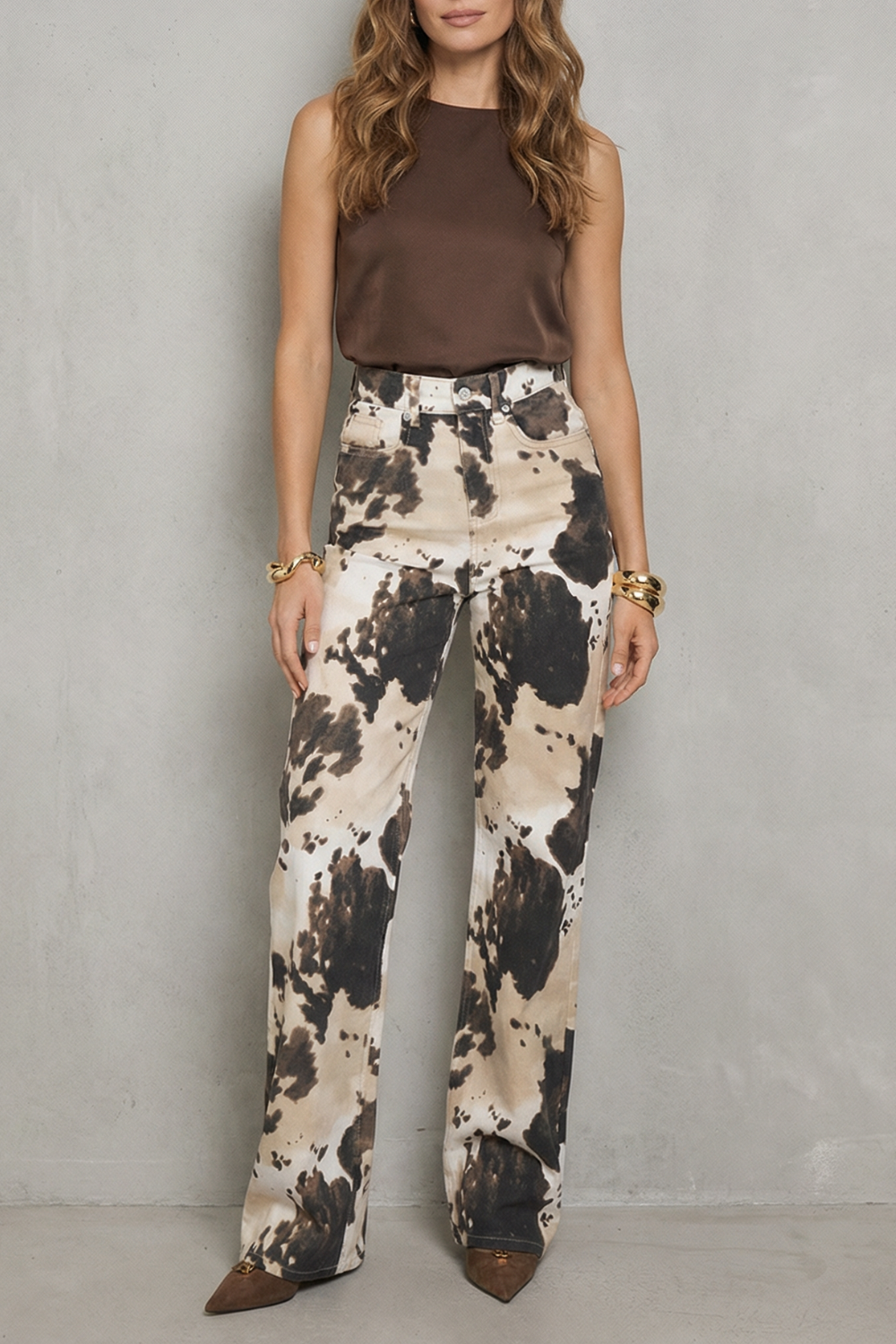 Bovienne – Cow print statement – Flare jeans