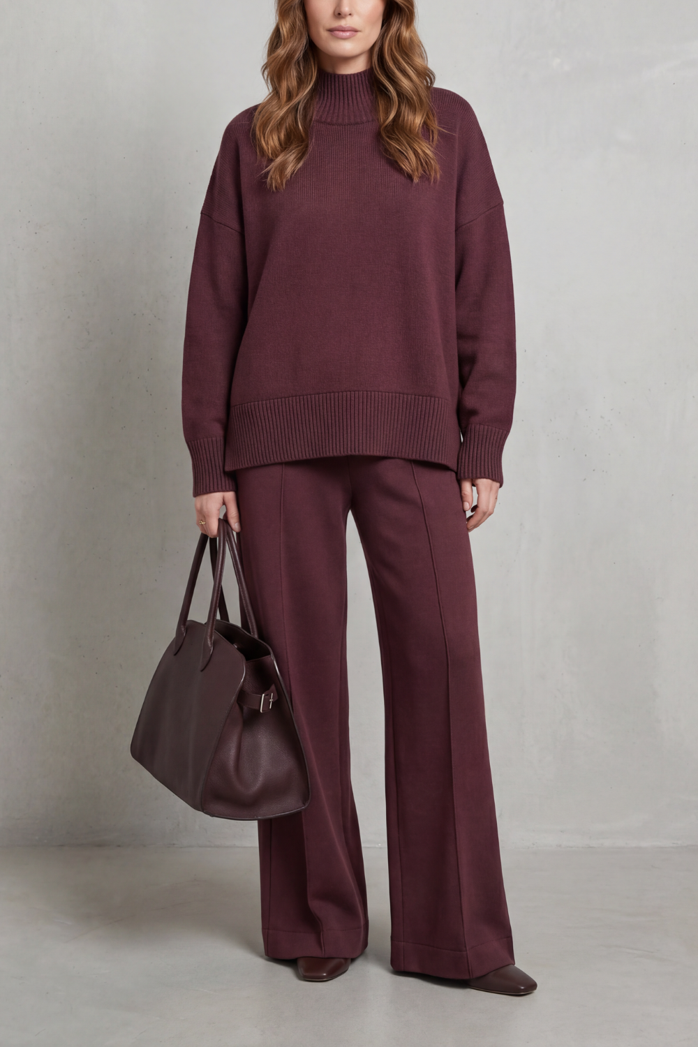 Casavella | Encanto con cuello plegado – Conjunto lounge de punto