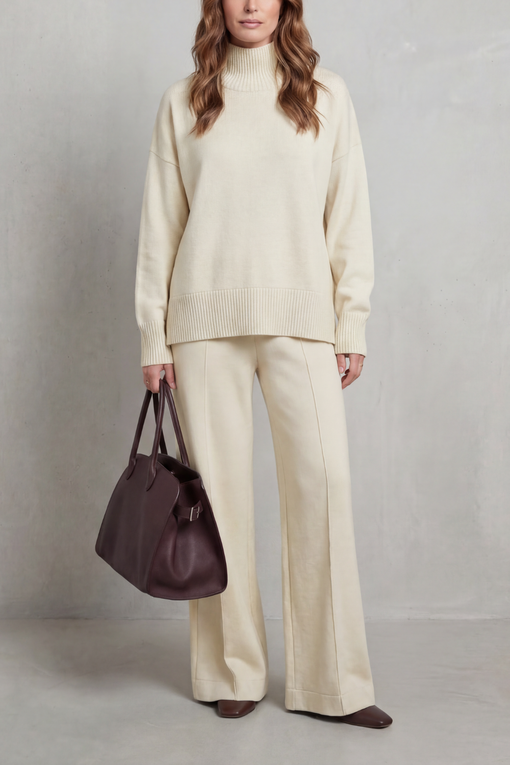 Casavella | Encanto con cuello plegado – Conjunto lounge de punto