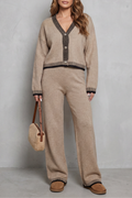 Cerivelle | Ribete en contraste – Conjunto de punto loungewear