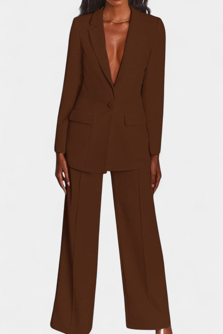 Marnie | Conjunto de Blazer a Medida y Pantalones de Pierna Ancha