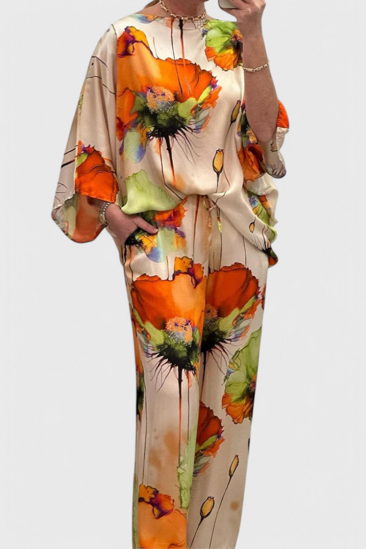 Karoline | Conjunto Floral de Dos Piezas con Ajuste Relajado