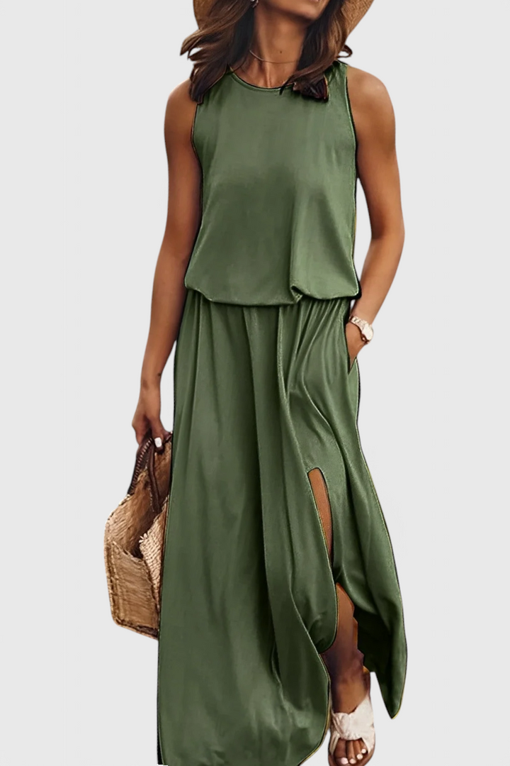 Dianne | Vestido Sin Mangas con Abertura Lateral
