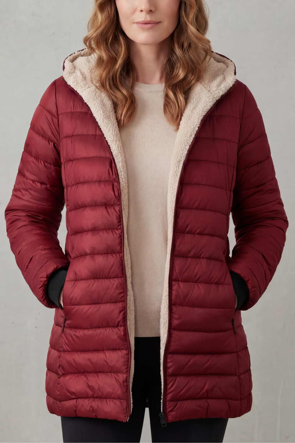 Ellavue | Confort con forro sherpa – Chaqueta puffer con capucha