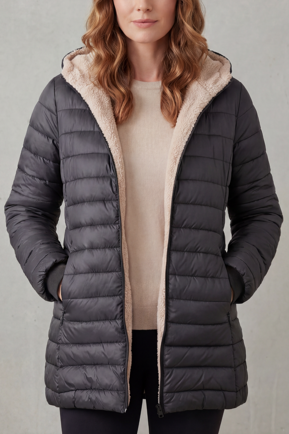 Ellavue | Confort con forro sherpa – Chaqueta puffer con capucha